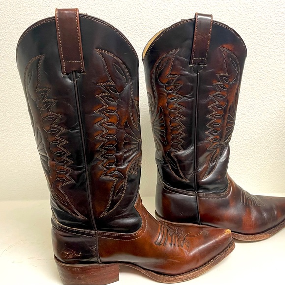 Buffalo David Bitton Shoes - Buffalo David Bitton Brown Leather Western Cowboy Boots